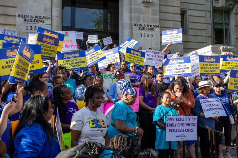 Childcare Providers And Parents Rally To Restore Funding For Childcare